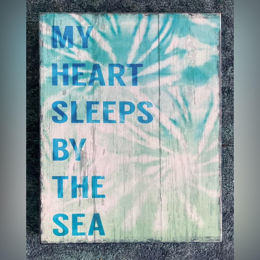 Beach Decor Box Sign “My Heart Sleeps by the Sea” 11” by 14”